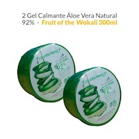 2 Gel Calmante Áloe Vera Natural 92% - Fruit Of The Wokali 300Ml